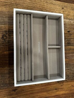 Stackers Gray Velvet Jewelry Organizer Tray